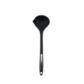Black silicone oil separator ladle with stainless steel handle accent for soup - Oil Strainer Spoon / Gray
