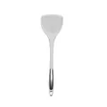 White heat-resistant silicone kitchen spatula with ergonomic stainless steel handle - Spatula / White