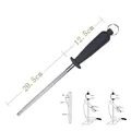20.5cm stainless steel honing rod with ergonomic handle for kitchen knife sharpening - Style 1(1#) / 20.5cm Rod