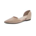 Elegantes bailarinas d'Orsay de charol color nude con punta afilada para mujer moderna - 34 / Nude