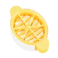 Rebanador de huevos manual de plástico amarillo de 6 gajos estilo flor para cocina - Amarillo