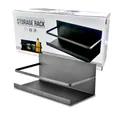 Magnetic black metal spice rack for fridge storage, moveable single tier design - Color Box