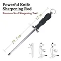 Handheld 20.5cm stainless steel sharpening rod with ergonomic black handle - Style 4(4#) / 20.5cm Rod