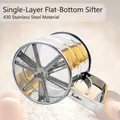 Setaccio per farina professionale semiautomatico in acciaio inox con design a mano - Pressione Manuale Semiautomatica (020429) / Fondo Piatto Monostrato / Argento