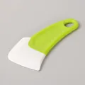 Ergonomic lime green and white silicone cleaning scraper spatula for kitchen oil stains - Green