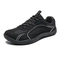 Black men's casual sports shoes featuring breathable mesh and wide toe box design - 36 / German Army Trainers / Black
