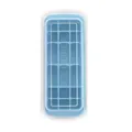 Light blue 18-grid rectangular silicone ice cube tray mold with clear airtight lid for home use - Elegant Blue