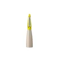 Vertical standing vegetable peeler with stainless steel blade in lime green and beige - Straight Peeler