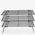 Professional 3-tier black metal pastry display and cooling rack for bread, cakes and cookies - 3-Tier Rack / Black