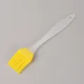 Translucent plastic handle silicone basting brush with yellow bristles for BBQ baking tools - Bulk/Loose Packaging / Yellow