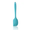 Small cyan silicone spatula for baking and cream mixing with practical hanging hole - Blue