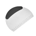 Stainless steel dough scraper with black non-slip handle and 14cm measurement scale - Thin Black (PP Handle)