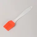 Orange silicone oil brush with translucent plastic handle for precise baking and BBQ - Bulk/Loose Packaging / Red