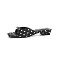 Black polka dot mules with bow detail on a low block heel for women - 35 / Black