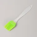 Small silicone basting brush with translucent handle in vibrant lime green color for baking - Bulk/Loose Packaging / Green