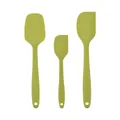 Juego de 3 espátulas de silicona verde lima para repostería profesional y cocina de precisión - Set de tres piezas / Verde