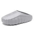Lightweight grey thick-soled summer hollow clog slippers for beach and outdoor wear - 36-37 / Cloud Marble Grey