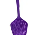 Purple durable PP plastic slotted spoon skimmer with fine drainage holes for kitchen use - Purple