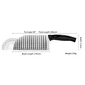 Stainless steel crinkle cutter with dimensions 295mm total length and 170mm blade. - White Plastic Handle