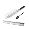 Professional 40cm stainless steel kitchen grater set with protective cover and cleaning brush - Color Box (With Cleaning Brush) / Black