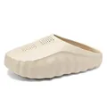 Minimalist beige closed-toe clogs with breathable holes and comfortable thick sole for summer. - 36-37 / Caramel Brown