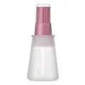 Silicone oil dispenser bottle with pink brush and scale markings for kitchen and BBQ - Nordic Pink