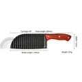 Stainless steel potato wave cutter knife with red wooden handle total 290mm long - Non-stick Wooden Handle
