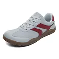 Grey and burgundy breathable mesh GAT sneakers, casual athletic shoes for summer - 36 / Light Grey Red
