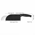 Professional stainless steel crinkle cutter with dimensions for wavy potato slicing. - Non-stick Plastic Handle
