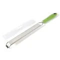 Zesteur de citron et râpe à fromage en acier inoxydable de 40 cm avec manche vert - Emballage en sac / Vert