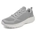 Lightweight breathable gray mesh men's sports running shoes with soft cushion sole - 39 / Light Gray