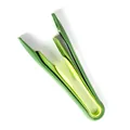 Durable food-grade green plastic bread and salad tong for kitchen and bakery use - Three-Piece Set / Green