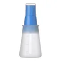 Professional blue silicone oil bottle brush with lid and measurement scale for BBQ - Dark Blue Oil Bottle Brush