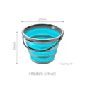 Portable 5L blue and grey collapsible bucket for fishing and camping - S / Blue