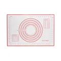 Professional non-stick silicone pastry mat with red scale measurements and conversion charts - Red Pastry Mat (Bag Pack)
