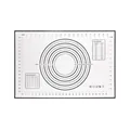Non-stick silicone baking mat with measurements and unit conversion charts in white - Black Pastry Mat (Bag Pack)
