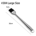 Large 30cm BBQ oil brush with 304 stainless steel handle and black silicone bristles - #304 Bagged Large Size