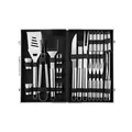 Professional stainless steel BBQ tool set in a heavy-duty aluminum carrying case for grill - 26-Piece Set (Aluminum Case)
