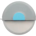 Runder Pizzaschneider aus Edelstahl mit grauem Griff und blauem Farbakzent. - Runder Pizzaschneider / Blau