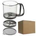 Tamiz de harina manual transparente con escala de medida y caja de cartón marrón - Tamiz de Doble Capa / Envase tipo caja
