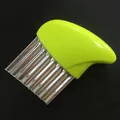 Coupe-légumes ondulé ergonomique à manche vert pour frites et tranches de légumes - Vert