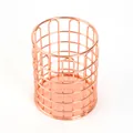 Eleganter rotgoldener Stifthalter aus Eisendrahtgewebe und Make-up-Pinsel-Organizer - Gitter / Roségold