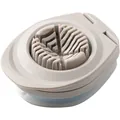 Japanese 3-in-1 egg slicer in grey finish featuring durable stainless steel wires. - Khaki