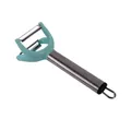 Multi-functional double-headed vegetable peeler with stainless steel handle and blue head - Blue