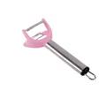 Professional pink dual-head stainless steel julienne peeler for kitchen vegetables - Pink