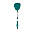 Heat-resistant teal silicone spatula with stainless steel handle for non-stick cookware - Spatula / Green