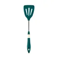 Durable teal green silicone slotted spatula turner with stainless steel handle - Slotted Spatula / Green