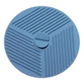 Blue circular silicone anti-overflow lid and heat resistant kitchen pot mat - Large Size 26.5*26.5cm / Blue