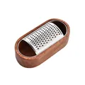 Professional stainless steel cheese grater with a premium solid wood storage box base - Regular Fit / 1 Piece