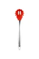 Red silicone pasta server with polished stainless steel handle, professional kitchen tool - Pink Paw / Red
